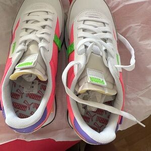 Puma Women Sneakers - White, Pink, Green, and Purple